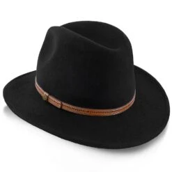 Big Sur - Walrus Hats Dark Brown Wool Felt Safari Hat -Hat Shop H7014 BLK 3b