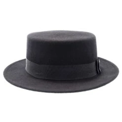 Whistler - Walrus Hats Black Wool Felt Pork Pie Hat - H7016 -Hat Shop H7016 BLK 2a