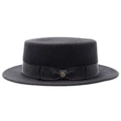 Whistler - Walrus Hats Black Wool Felt Pork Pie Hat - H7016 -Hat Shop H7016 BLK 3a