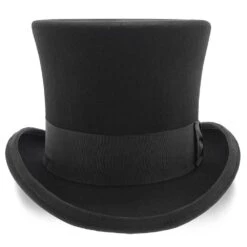Mad Hatter - Walrus Hats Wool Felt 6 In. Height Victorian Top Hat - H7020 13 Mad Hatter - Walrus Hats Wool Felt 6 In. Height Victorian Top Hat - H7020 -Hat Shop H7020 BLK 1e