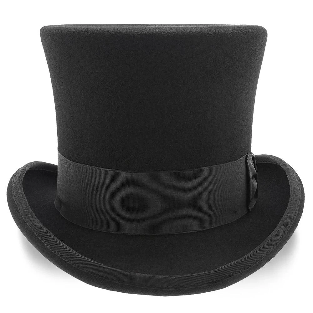 Mad Hatter - Walrus Hats Wool Felt 6 In. Height Victorian Top Hat - H7020 3 Mad Hatter - Walrus Hats Wool Felt 6 In. Height Victorian Top Hat - H7020 - Image 3