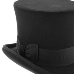 Mad Hatter - Walrus Hats Wool Felt 6 In. Height Victorian Top Hat - H7020 16 Mad Hatter - Walrus Hats Wool Felt 6 In. Height Victorian Top Hat - H7020 -Hat Shop H7020 BLK 4e