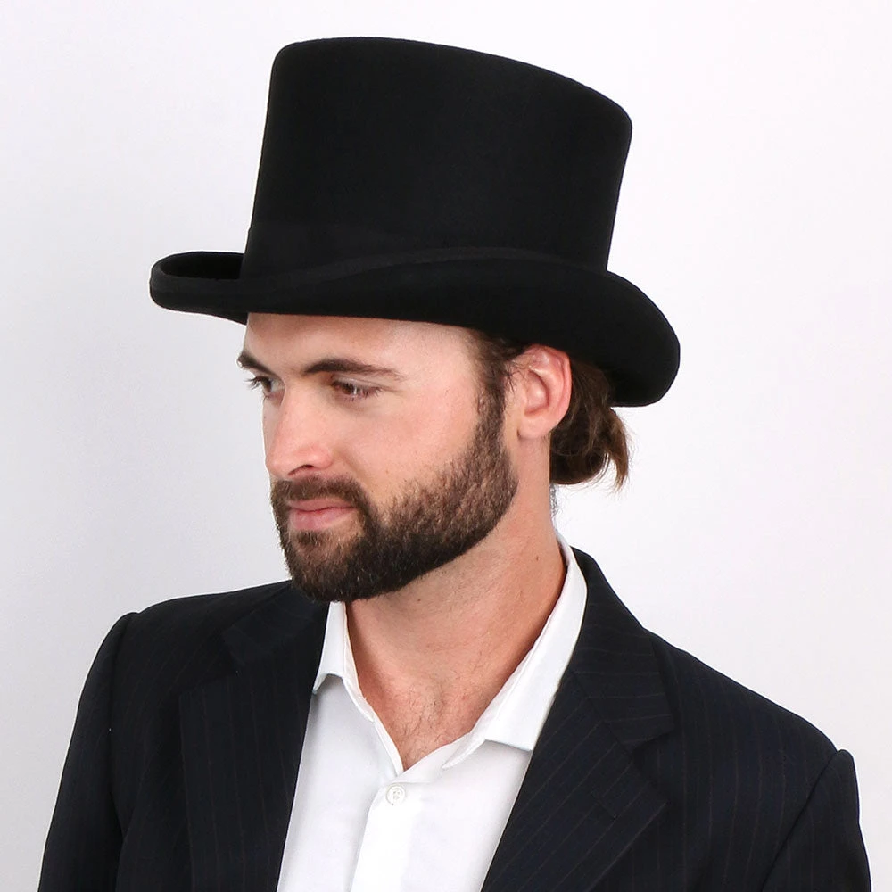 Mad Hatter - Walrus Hats Wool Felt 6 In. Height Victorian Top Hat - H7020 10 Mad Hatter - Walrus Hats Wool Felt 6 In. Height Victorian Top Hat - H7020 - Image 10