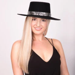 Serpentine - Walrus Hats Wool Felt Bolero Hat 22 Serpentine - Walrus Hats Wool Felt Bolero Hat -Hat Shop H7026 BLK mo f2