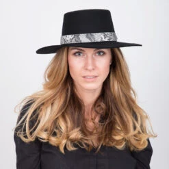 Serpentine - Walrus Hats Wool Felt Bolero Hat 21 Serpentine - Walrus Hats Wool Felt Bolero Hat -Hat Shop H7026 BLK mo m1