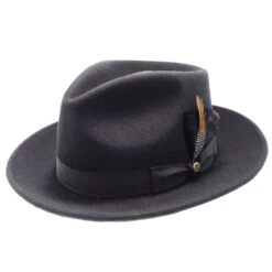 Freemont - Walrus Hats Wool Fedora Hat -Hat Shop H7035 BLK 1a