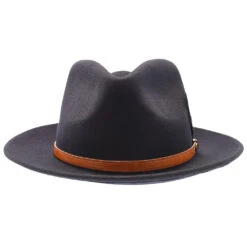 Seville - Walrus Hats Wool Fedora Hat -Hat Shop H7037 BLK 2a