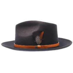 Seville - Walrus Hats Wool Fedora Hat -Hat Shop H7037 BLK 3a