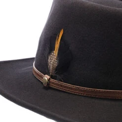 Sightseer - Walrus Hats Wool Fedora Hat -Hat Shop H7039 BLK 3a