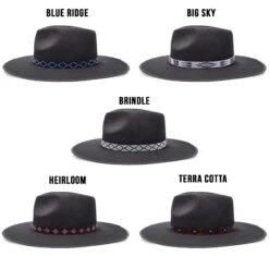 Walrus Hats Castle Black W/ Western Bands Wool Fedora Hat 17 Walrus Hats Castle Black W/ Western Bands Wool Fedora Hat -Hat Shop H7046SUNBODYBANDSBLACK1