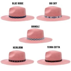 Walrus Hats Castle Pink W/ Western Bands Wool Fedora Hat 8 Walrus Hats Castle Pink W/ Western Bands Wool Fedora Hat -Hat Shop H7046SUNBODYBANDSPINK1