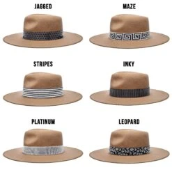 Walrus Hats Castle Brown W/ Festival Bands Wool Fedora Hat 23 Walrus Hats Castle Brown W/ Festival Bands Wool Fedora Hat -Hat Shop H7046WALRUSBANDS BROWN1