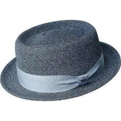 Waits - Bailey Straw Pork Pie Hat -Hat Shop H81810BLUE