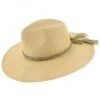 Palmara - Brooklyn Tea Straw Pinch Front Fedora Hat W/ Metallic Band - BKN1510