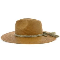 Palmara - Brooklyn Tea Straw Pinch Front Fedora Hat W/ Metallic Band - BKN1510 -Hat Shop brooklyn fedora palmara brooklyn tea straw pinch front fedora hat w metallic band bkn1510 hat 16524475957388