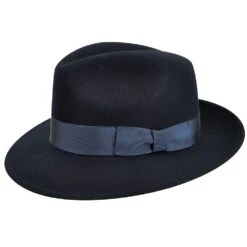 Frederick - Country Gentleman Wool Fedora Hat -Hat Shop country gentleman fedora navy large frederick country gentleman wool fedora hat hat 16524851282060