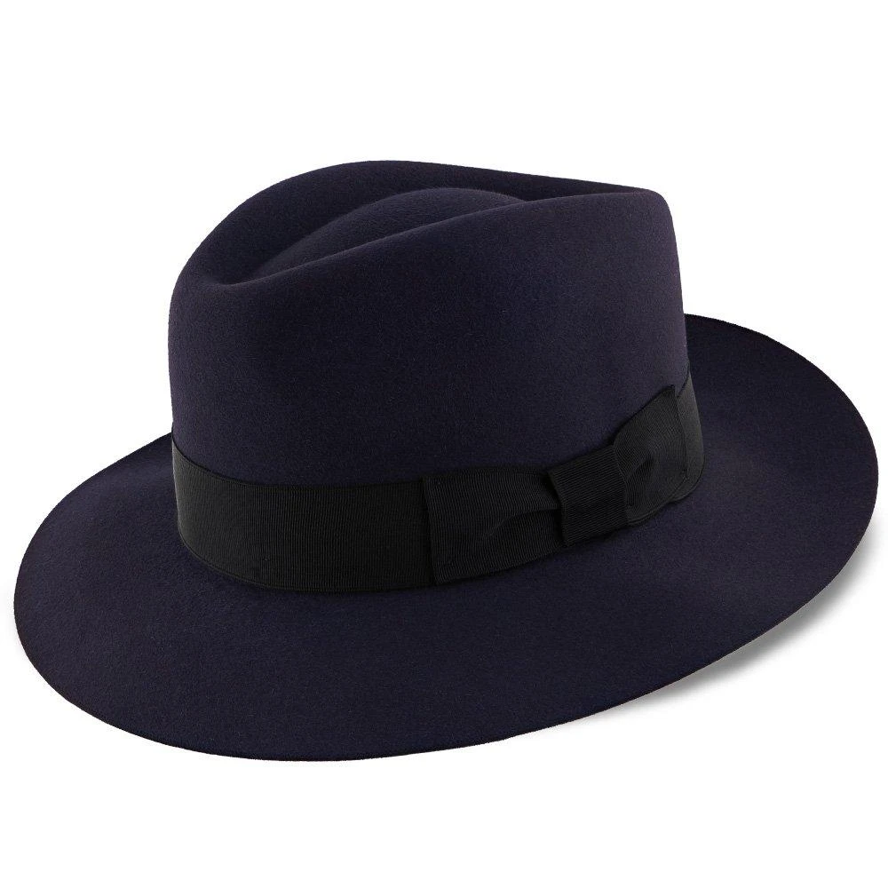 Egan - Dobbs Navy Fur Felt Fedora Hat 4 Egan - Dobbs Navy Fur Felt Fedora Hat - Image 4