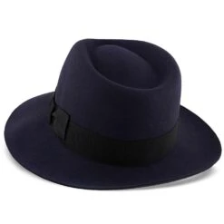 Egan - Dobbs Navy Fur Felt Fedora Hat 32 Egan - Dobbs Navy Fur Felt Fedora Hat -Hat Shop dobbs fedora egan dobbs navy fur felt fedora hat hat 16524526092428