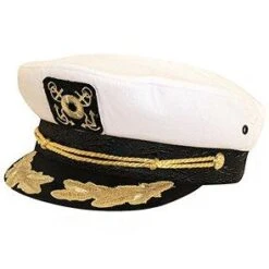 Dorfman Pacific Navigator MC52 White & Black Twill Nautical Greek Fisherman Cap