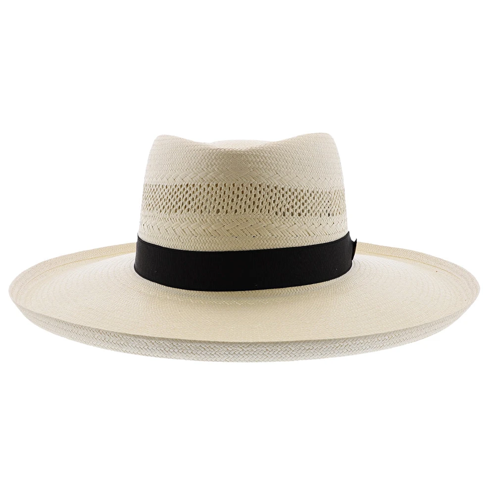 San Juan - Dobbs Vented Shantung Straw Fedora Hat 8 San Juan - Dobbs Vented Shantung Straw Fedora Hat - Image 8