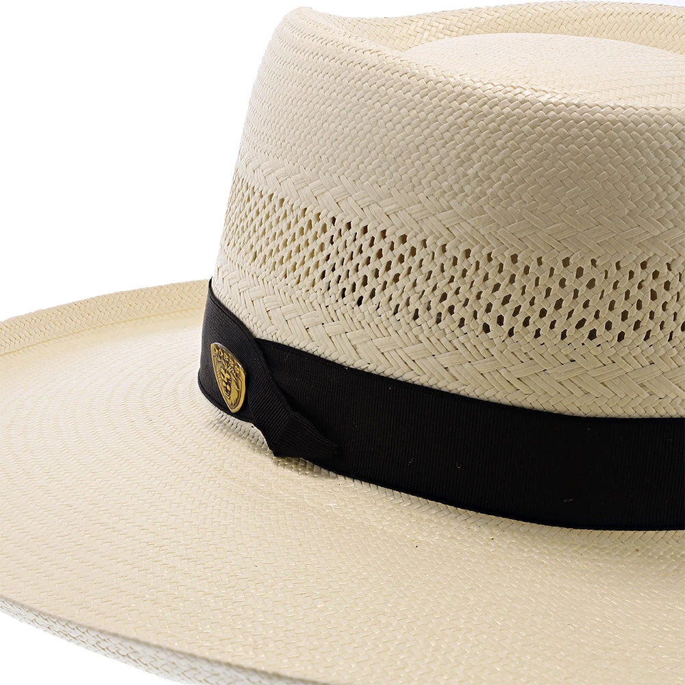 San Juan - Dobbs Vented Shantung Straw Fedora Hat 5 San Juan - Dobbs Vented Shantung Straw Fedora Hat - Image 5