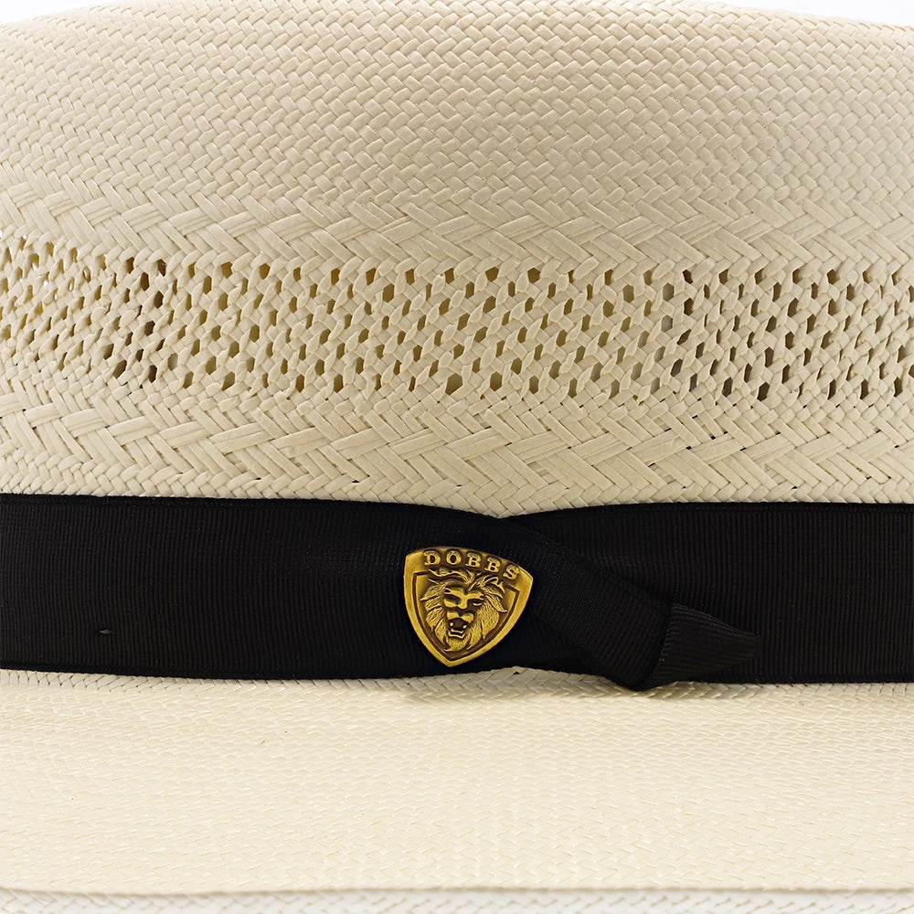 San Juan - Dobbs Vented Shantung Straw Fedora Hat 7 San Juan - Dobbs Vented Shantung Straw Fedora Hat - Image 7