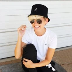 Washed Bucket - Kangol Cotton Bucket Hat -Hat Shop h k4224ht blk kait 4