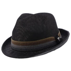 Backstage - Dorfman Pacific Toyo Straw Fedora Hat -Hat Shop h ms433os black 0 870973c7 8938 4526 b0c0 16771946686c