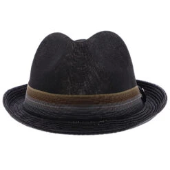 Backstage - Dorfman Pacific Toyo Straw Fedora Hat -Hat Shop h ms433os black 1