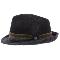 Backstage - Dorfman Pacific Toyo Straw Fedora Hat -Hat Shop h ms433os black 2