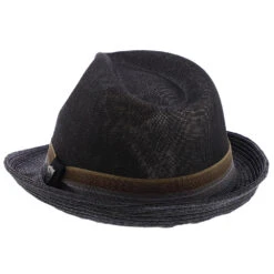 Backstage - Dorfman Pacific Toyo Straw Fedora Hat -Hat Shop h ms433os black 3