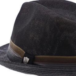 Backstage - Dorfman Pacific Toyo Straw Fedora Hat -Hat Shop h ms433os black 4