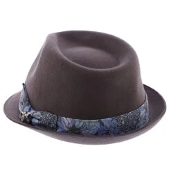 Accord - Santana Wool Felt Fedora Hat -Hat Shop h san371 grey 3