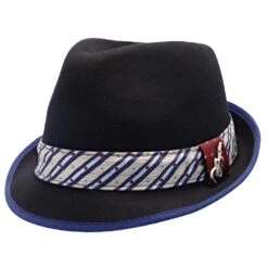 Notes - Santana Wool Felt Fedora Hat -Hat Shop h san372 blk 1a