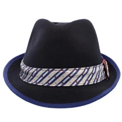Notes - Santana Wool Felt Fedora Hat -Hat Shop h san372 blk 2a