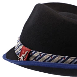 Notes - Santana Wool Felt Fedora Hat -Hat Shop h san372 blk 4a