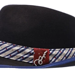 Notes - Santana Wool Felt Fedora Hat -Hat Shop h san372 blk 5a