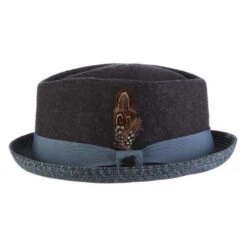 Century - Stacy Adams Wool Felt Fedora Hat With Paper Braid Brim 23 Century - Stacy Adams Wool Felt Fedora Hat With Paper Braid Brim -Hat Shop h saw700 pcfc 1