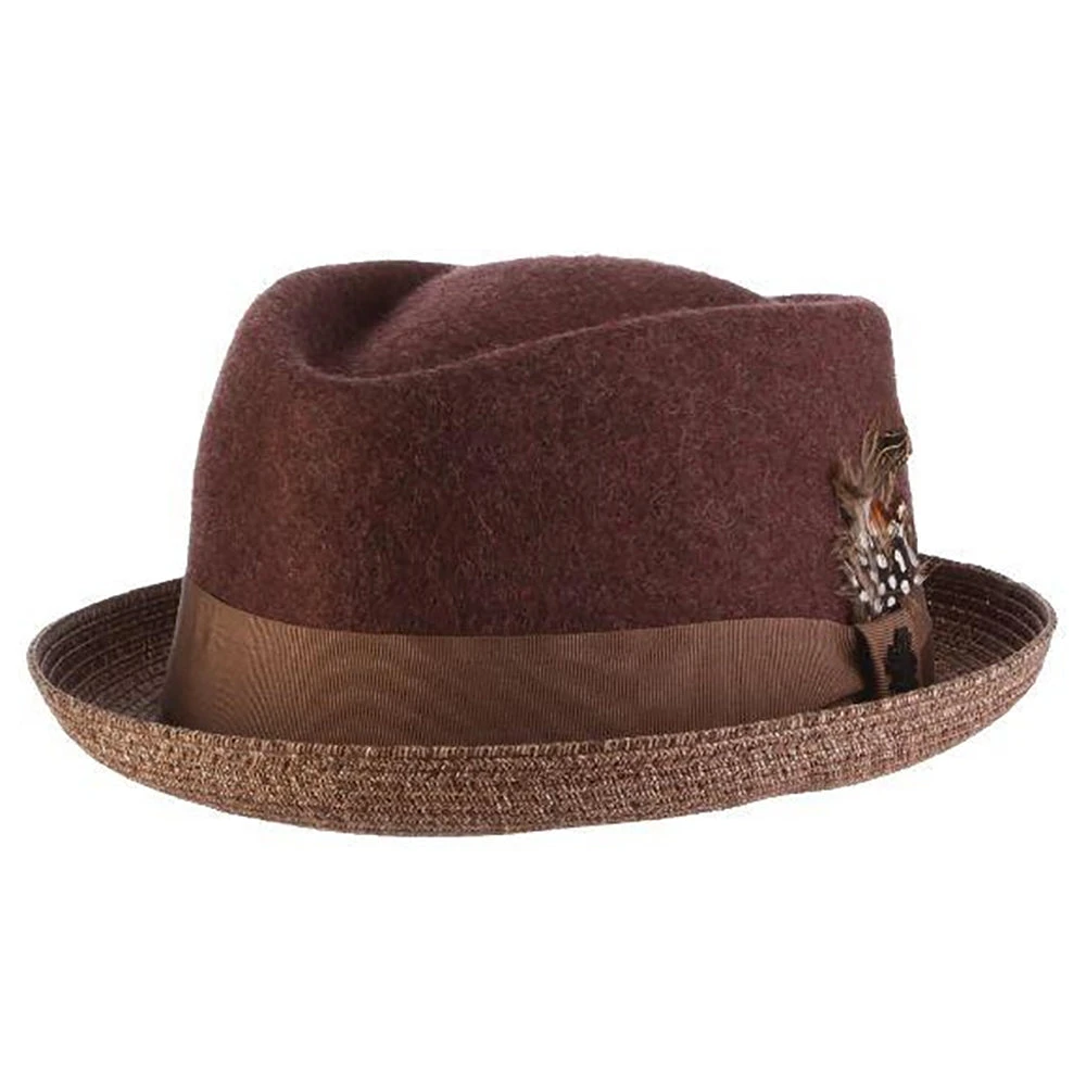 Century - Stacy Adams Wool Felt Fedora Hat With Paper Braid Brim 2 Century - Stacy Adams Wool Felt Fedora Hat With Paper Braid Brim - Image 2
