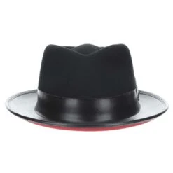 Provo - Stacy Adams Wool Felt Fedora Hat 12 Provo - Stacy Adams Wool Felt Fedora Hat -Hat Shop h saw708 blk 1a