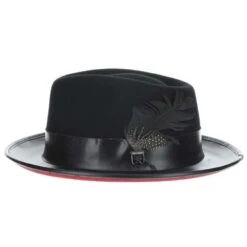 Provo - Stacy Adams Wool Felt Fedora Hat 14 Provo - Stacy Adams Wool Felt Fedora Hat -Hat Shop h saw708 blk 2a