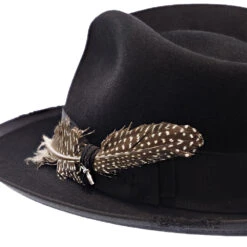 Whippet Distressed - Stetson Fur Felt Fedora Hat -Hat Shop h tf65wib blk 4a