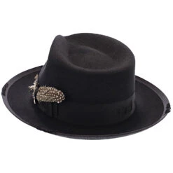 Whippet Distressed - Stetson Fur Felt Fedora Hat -Hat Shop h tf65wib blk 6a