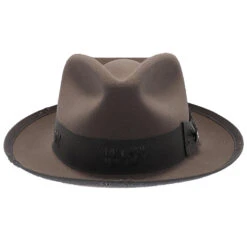 Whippet Distressed - Stetson Fur Felt Fedora Hat -Hat Shop h tf65wib caribou 2a