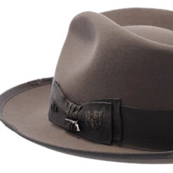 Whippet Distressed - Stetson Fur Felt Fedora Hat -Hat Shop h tf65wib caribou 4a
