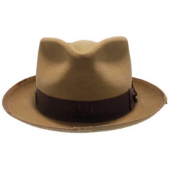 Whippet Distressed - Stetson Fur Felt Fedora Hat -Hat Shop h tf65wib tawny 3a