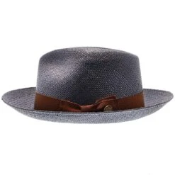 Brentwood - Stetson Shantung Straw Fedora Hat -Hat Shop h tsmoor navy 3a
