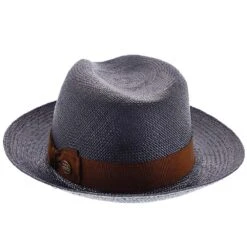 Brentwood - Stetson Shantung Straw Fedora Hat -Hat Shop h tsmoor navy 6a