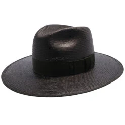 Tri-City - Stetson Shantung Straw Fedora Hat 29 Tri-City - Stetson Shantung Straw Fedora Hat -Hat Shop h tstctyb blk 1a