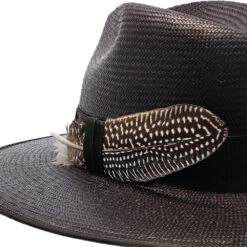Tri-City - Stetson Shantung Straw Fedora Hat 32 Tri-City - Stetson Shantung Straw Fedora Hat -Hat Shop h tstctyb blk 4a